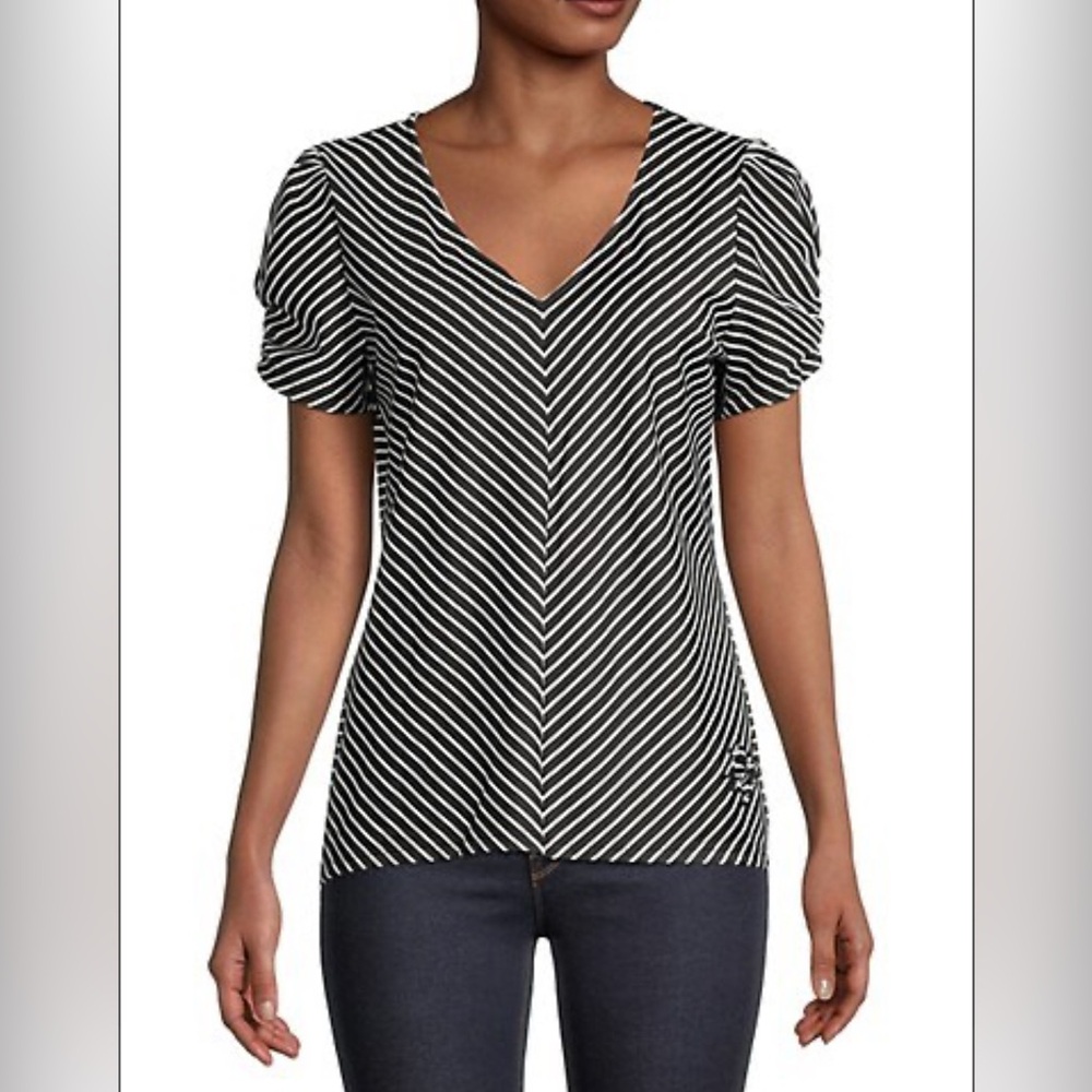 Karl Lagerfeld Paris Chevron Cotton Top size XS
